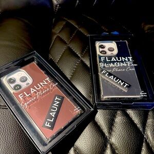 Two flaunt cases rose gold copper mirror and chrome mirror iPhone 14 cases NIB